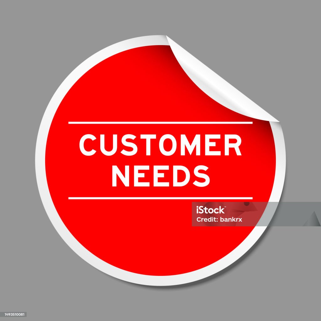 Needs Label Sign Red Color Peel Sticker Label With Word Customer Needs On Gray ...