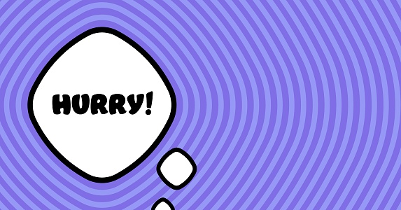 Speech bubble with hurry text. Boom retro comic style. Pop art style. Vector line icon for Business and Advertising