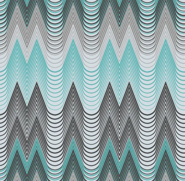 Vector illustration of Colorful seamless ZigZag and wavy stripes Pattern. Abstract Background. Vector Regular Texture