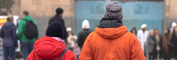 istock Young couple walking around the city 1493514499