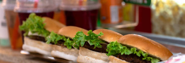 istock Burgers with a cutlet are on display 1493514507