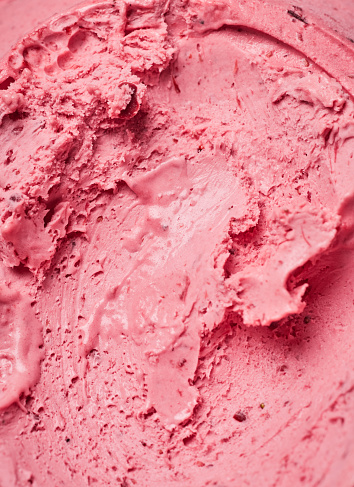 Close-up photo of tasty and fresh berry ice cream, background food