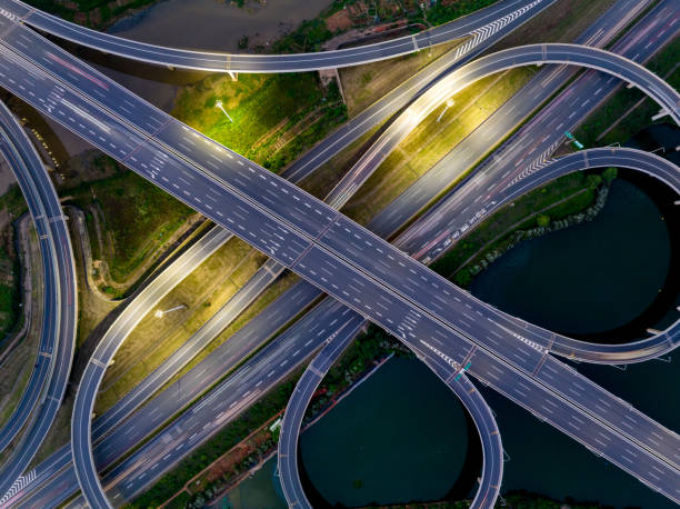 istock Overlooking the city's three-dimensional traffic 1493521410