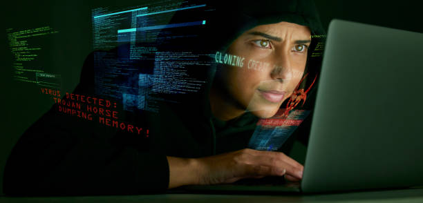 istock Indian woman, hacker and code overlay of banking and credit card fraud with coding graphic. Programmer, criminal and finance software hack with a hacking expert writing algorithm for cybercrime virus 1493524557