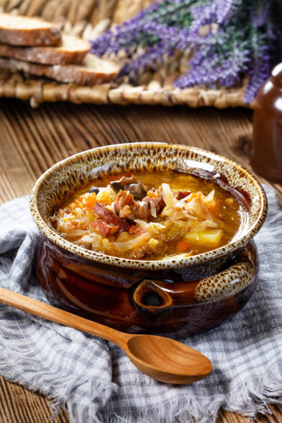 istock Traditional russian sour cabbage soup 1493526334