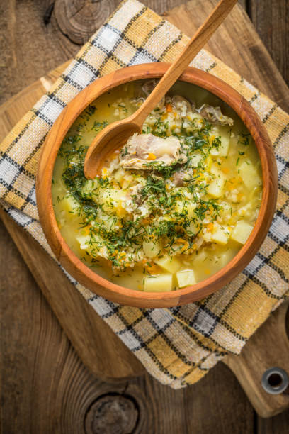 istock Soup with barley and chicken gizzards. 1493526469