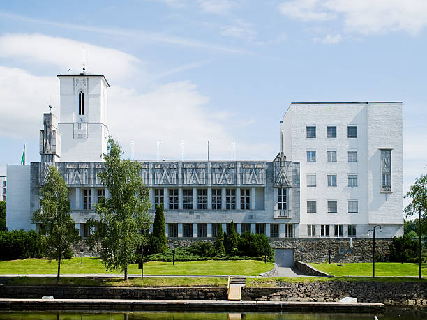 The Town Hall of Sandvika, Norway stock photo