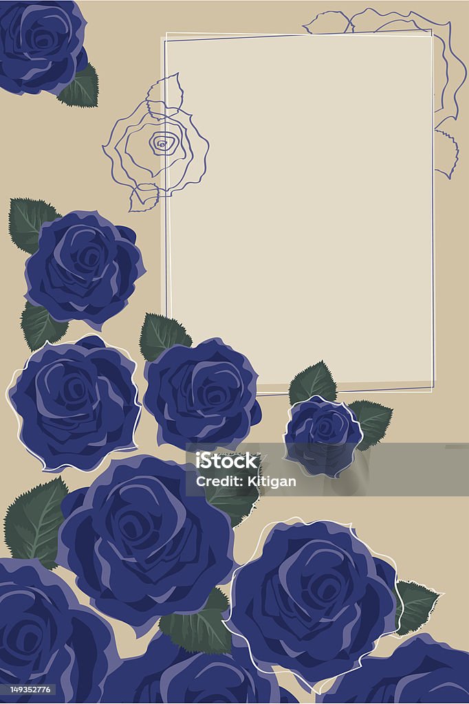 Sfondo con rose blu - arte vettoriale royalty-free di Blu