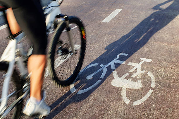 istock Cycling In Bike Lane 149353374