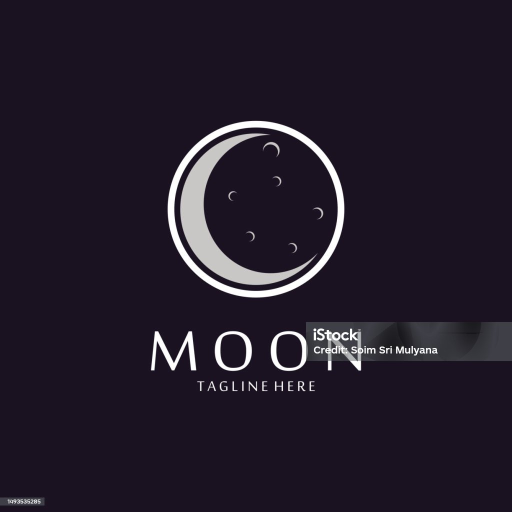 Random Moon Logo Crescent Moon Logo Template In Flat Style Stock Illustration - Download ...