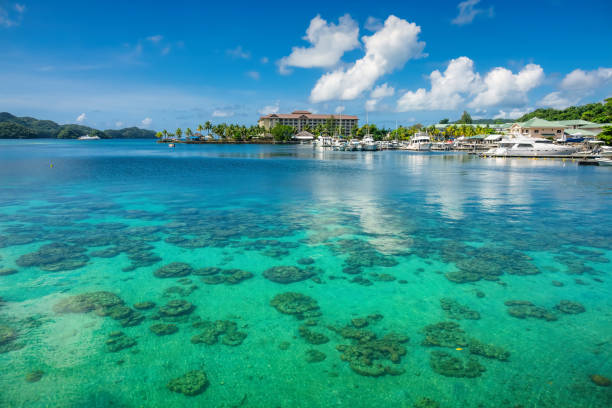 Lagoon with harbor in Koror City, Palau, Oceania