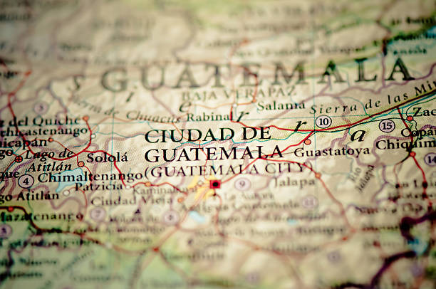Guatemala on a map. stock photo