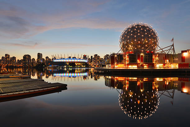 istock Vancouver Science World and BC Stadium at night 149354002