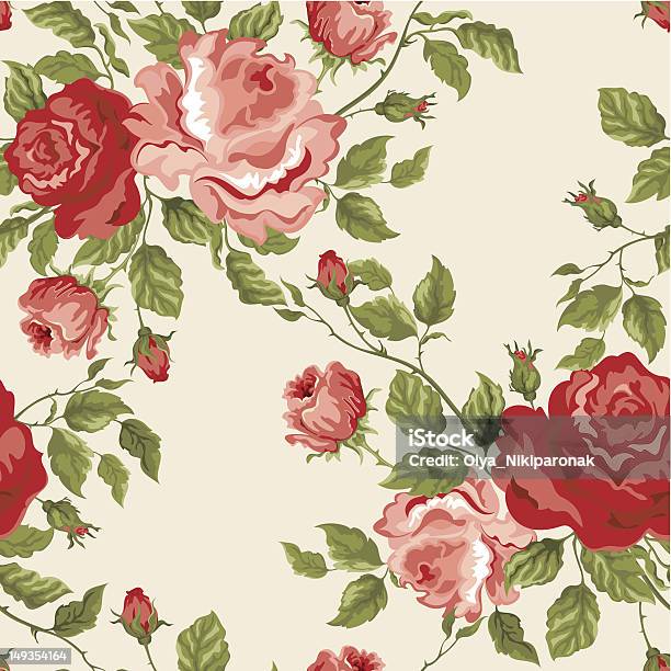 Seamless Vector Background With Roses Stock Illustration - Download Image Now - Backgrounds, Bouquet, Branch - Plant Part