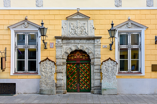 House of the Blackheads entrance in old Tallinn, Estonia