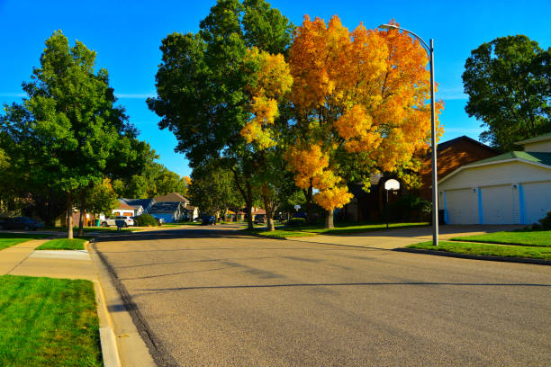istock Quiet peaceful neighborhood in Bismarck, ND 1493544956