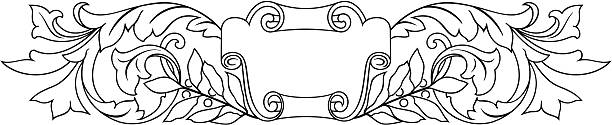 scroll27a - gothic style scroll floral pattern victorian style stock illustrations