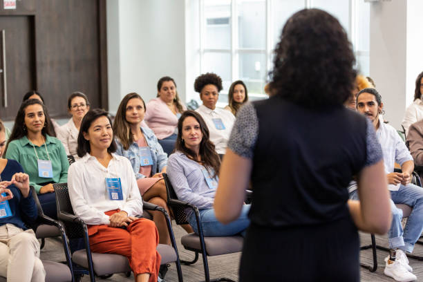 istock Attentive women at business lecture 1493549064