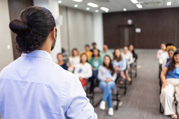 istock Speaker speaking to audience at business event 1493549202