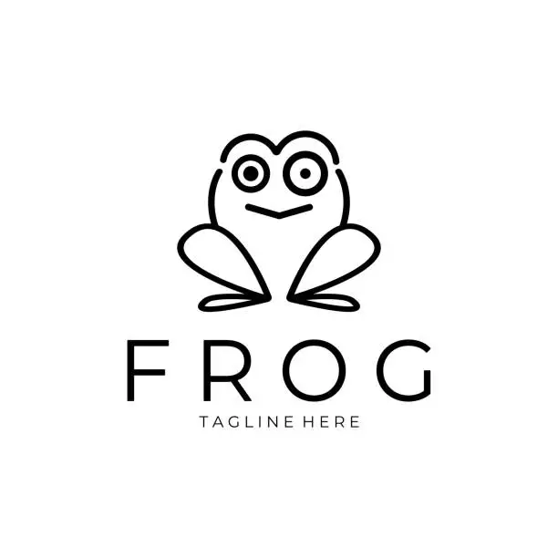 Vector illustration of frog logo simple vector design template