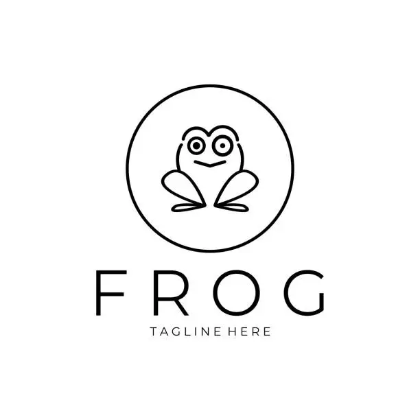 Vector illustration of frog logo simple vector design template