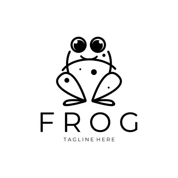 Vector illustration of frog logo simple vector design template