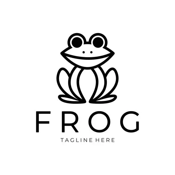 Vector illustration of frog logo simple vector design template