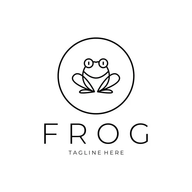 Vector illustration of frog logo simple vector design template