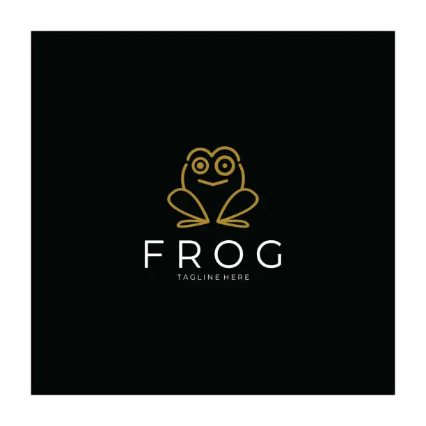 Vector illustration of frog logo simple vector design template