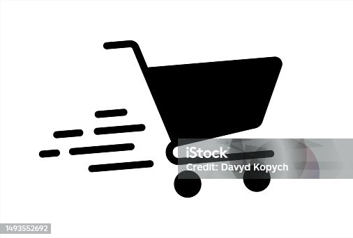 istock shopping cart fast. Simple vector modern icon design illustration. Vector 10 eps. 1493552692