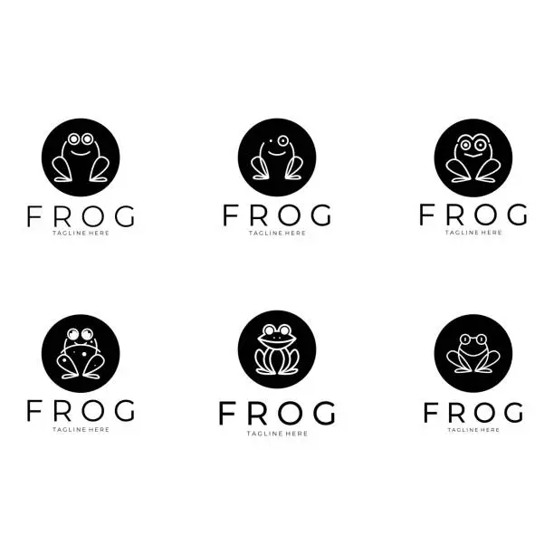 Vector illustration of frog logo simple vector design template