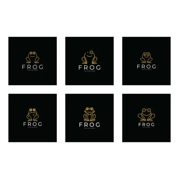 Vector illustration of frog logo simple vector design template