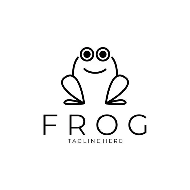 Vector illustration of frog logo simple vector design template