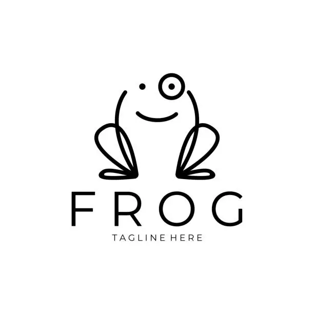 Vector illustration of frog logo simple vector design template