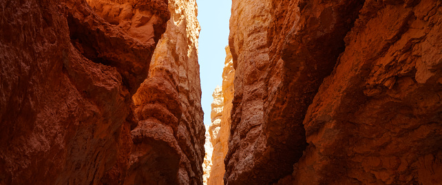View of the orange boulders at Bryce Canyon National Park in Utah