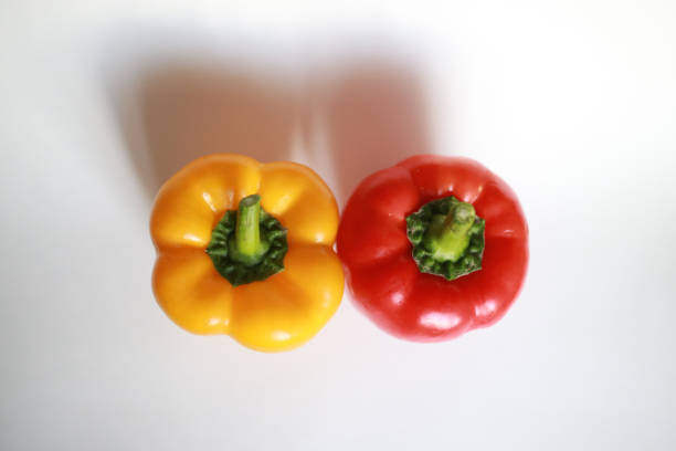 yellow red capia pepper top shot