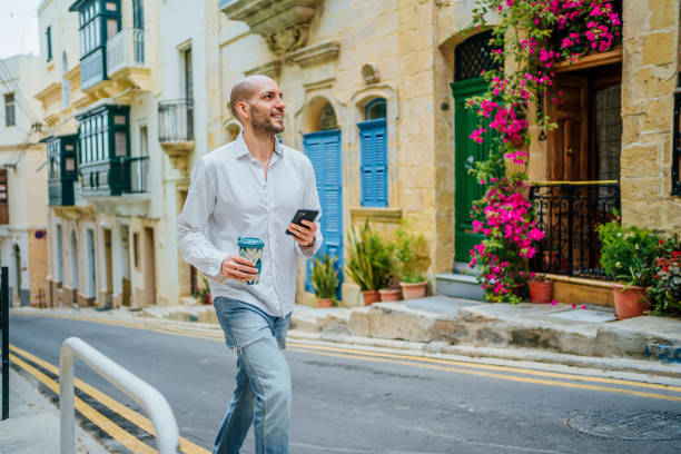 istock Man enjoying the walk in Valletta, Malta 1493563120