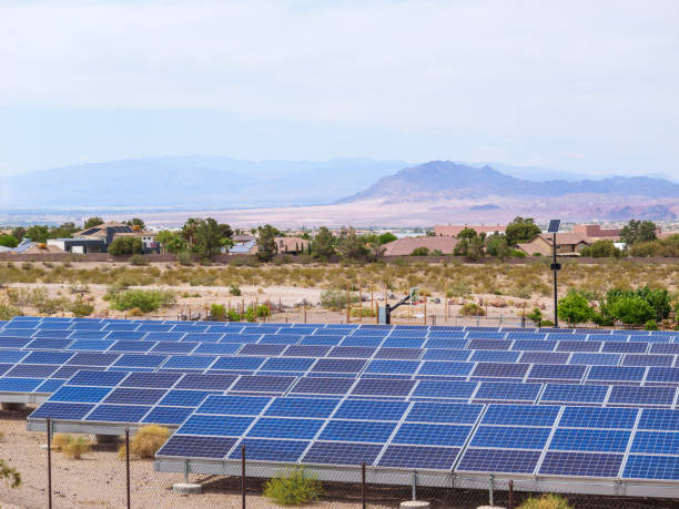 istock Solar panels in residential area 1493563404