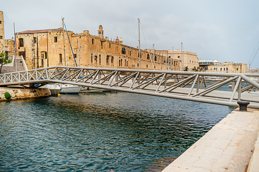 Modern bridge in Valletta, Malta