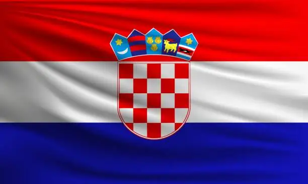 Vector illustration of Vector flag of Croatia