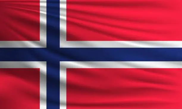 Vector illustration of Vector flag of Norway