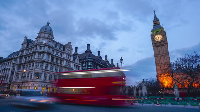 Time lapse Panning, zooming and up Big Ben and Trafalgar Square  in London, UK