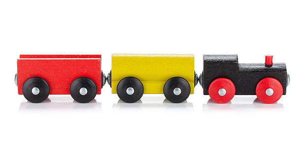 Wooden toy colored train