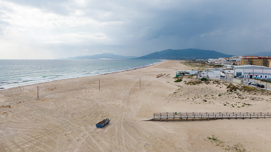 Tarifa, Spain. Southernmost Point of Continental Europe. Aerial view, Drone Photo
