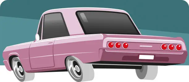 Vector illustration of VINTAGE AMERICAN CAR