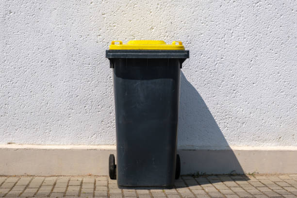 istock Yellow dustbin or trash can or black dustbin or trash can with yellow lid 1493574064