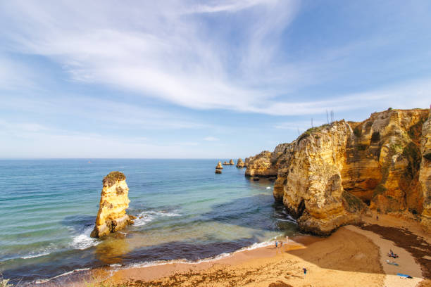 istock Algarve Beach with rocks and cliffs - Portuguese coastline 1493595582