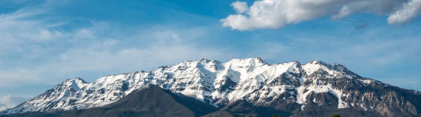 Heavy springtime snowpack on Mt Timpanogos, Utah.