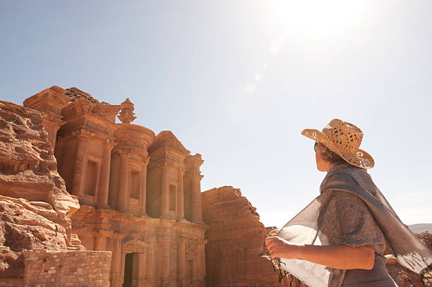 istock woman traveller at ruin. 149360242