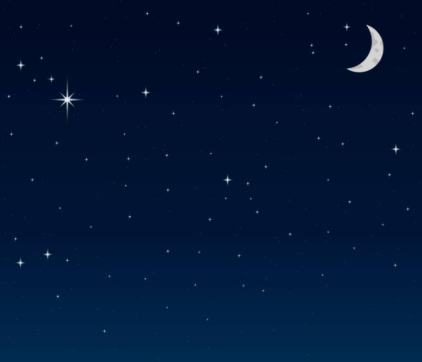 illustrazioni stock, clip art, cartoni animati e icone di tendenza di sfondo cielo notturno - cielo stellato